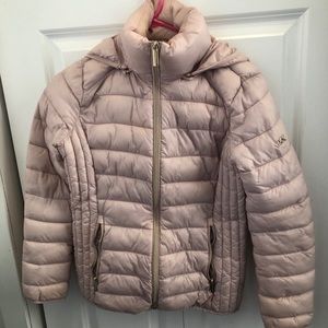 Michael Kors packable puffer jacket in blush pink